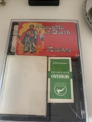 🔴 MODIANO carte gioco FRANCESI, NAPOLETANE MERCANTE IN FIERA DADI vintage