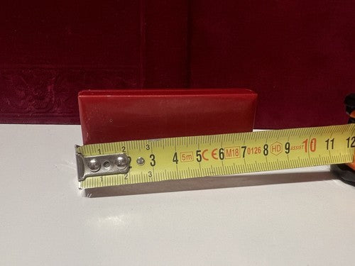 🔴 ROTARY CLUB scatola INTERNATIONAL rosso interno floccato, vintage L 8, P 4 cm