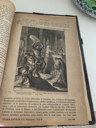 Livre Storia D'Italia Illustré Imprimé Partir Peuple Stefanoni Antique 1890