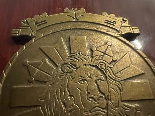 Crest Commande Forces D'Altura Bouclier Bois Poli Et Métal Relief Hauteur 15 
