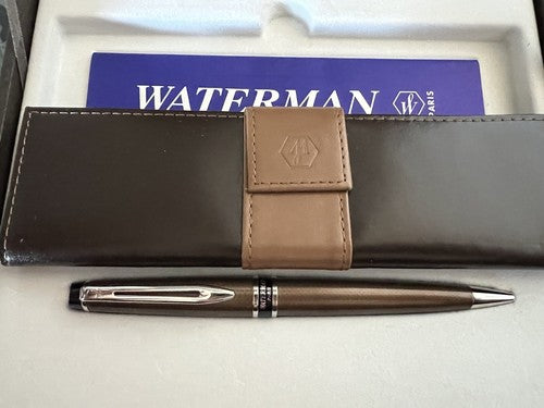 🔴 WATERMAN penna sfera Expert Urban brown in lacca marrone bronzo portapenne