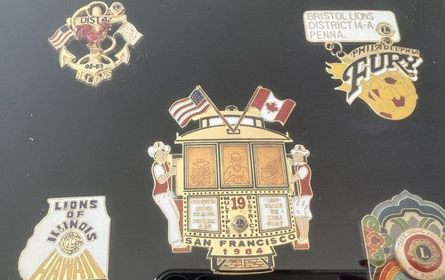 Lions Club USA Saint Francisco Philadelphia de la Broche Vernis Vintage