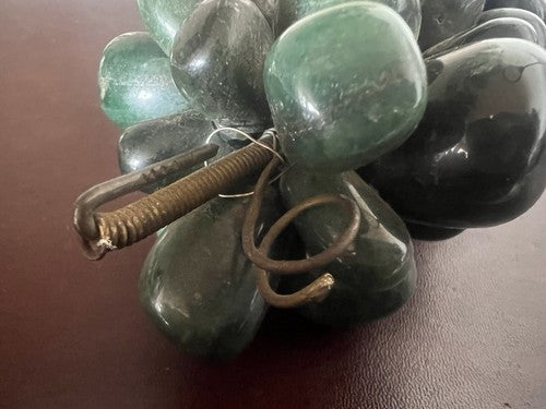 Cluster Uva Jade Vert Authentique Sculpture Taille Naturel 16x8,5 Vintage