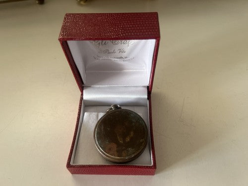 🔴 BUSSOLA gancio tipo orologio tasca ottone quadrante champagne vintage