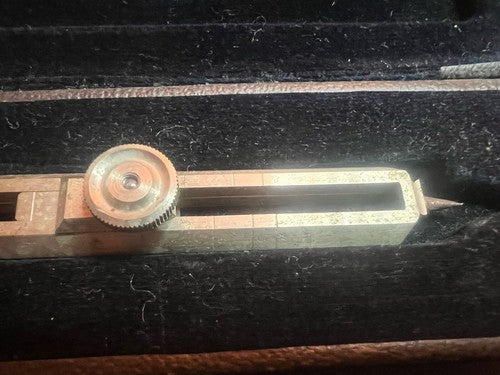 🔴 PRAZISION compasso disegno carteggio marino in metallo con custodia VINTAGE