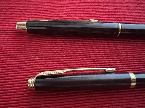 🔴 PARKER penna stilografica 180 lacca e sfera Parker 75 scrivono vintage