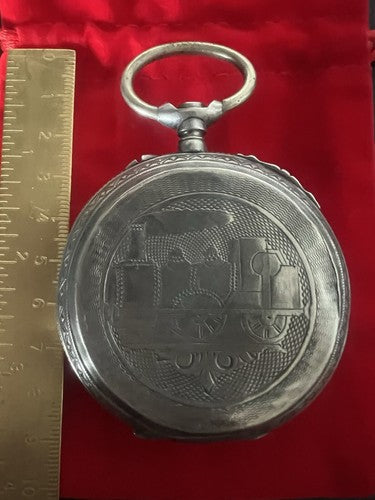 Etui Taschenuhr Silber 800 Massiv Lok Ligne Droite Vintage