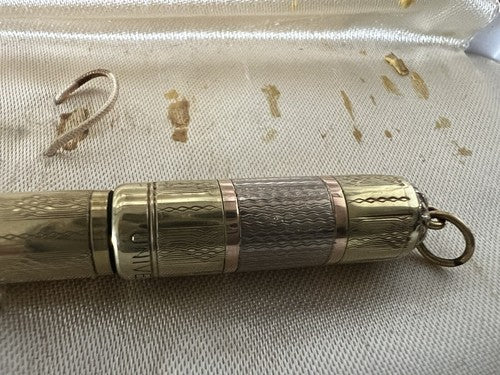 🔴 UNIVERSAL penna stilografica retrattile ORO ARGENTO funziona vintage