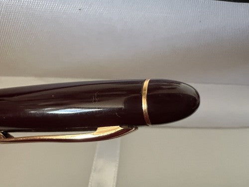 Marksman Stylo-Plume Stylo à Plume Bordeaux Profils Doré à Cartouche Écrit Cru