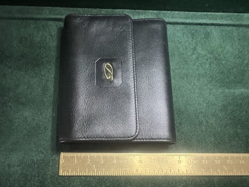 🔴 DUPONT portafoglio uomo pelle nera porta banconote carte tascabile NUOVO