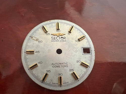 🔴 SECTOR Golden Eagle orologio 100 metri QUADRANTE da revisionare parti vintage