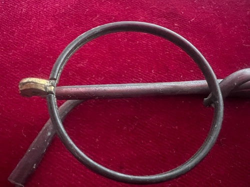 🔴 Montatura OCCHIALI ANTICHI metallo bachelite leggeri Charlie Chaplin 1800 n.2