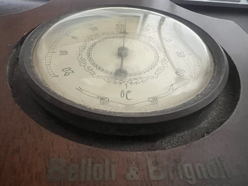🔴 Termometro meccanico a parete muro di legno funziona no batterie vintage