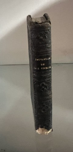 🔴 Book Madonna TRES-SAINTE VIERGE French ANTIQUE print from 1883 leather 