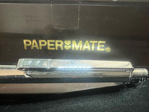 Papermate Pen Sphere Black Chrome Marking With Pencil Case Vintage