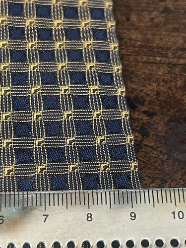 🔴 BURBERRY cravatta uomo blu quadretti tramati gialli PURA SETA