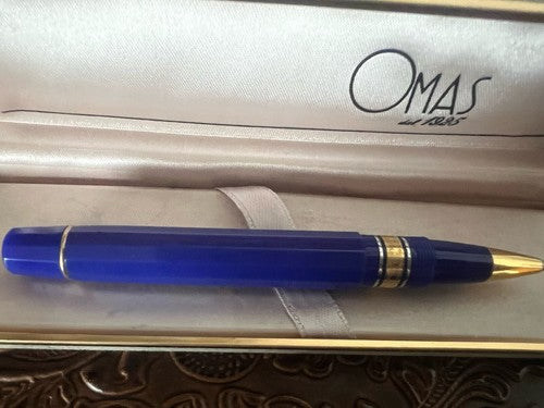 Grand-Mère Stylo-Plume Sphère Extra Résine Bleu Paysage Europeenne 1992 Limité