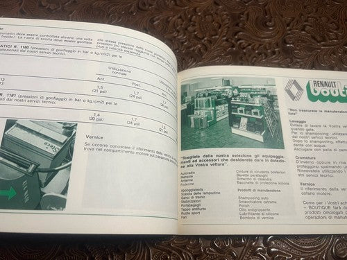 Renault 6 Livret Voiture Utilisation et Entretien Langue Italien Original Cru