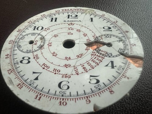 🔴 SABINA chronograph dial snail watch to be overhauled vintage parts 