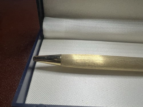 Columbus Stylo-Plume Sphère Plaqué Or Écrit Parfaitement Avec Trousse Vintage