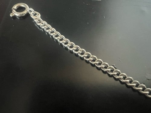 🔴 CATENA orologio tasca cromata con moschettone Lunghezza 29 cm VINTAGE