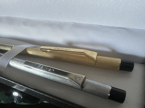 Pelikan Penne Sphère Bouton Pression Métal Doré Et Vintage Chrome 2 Penne
