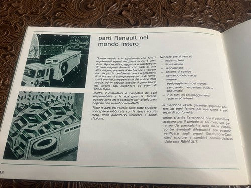 Renault 6 Booklet Car Use and Maintenance Tongue Italian Original Vintage