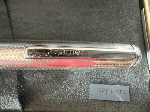 🔴 TAGAMET fountain pen SOLID 925 SILVER guilloche HEAVY WEIGHT writes 