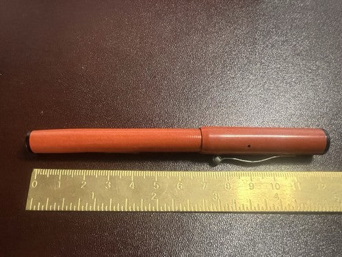 🔴 Penna stilografica ARANCIONE a leva scrive vintage 1930