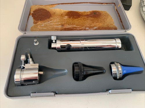 🔴 GOWLLANDS OPHTHALMOSKOP, VINTAGE MEDIZINISCHER DIAGNOSESET MIT ETUI 