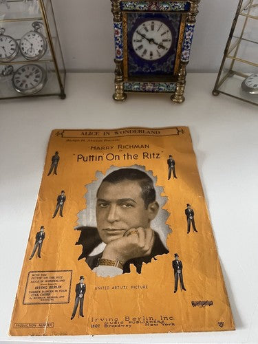 🔴 Spartito musicale ALICE IN WONDERLAND Harry Richman PUTTIN ON THE RITZ 1920