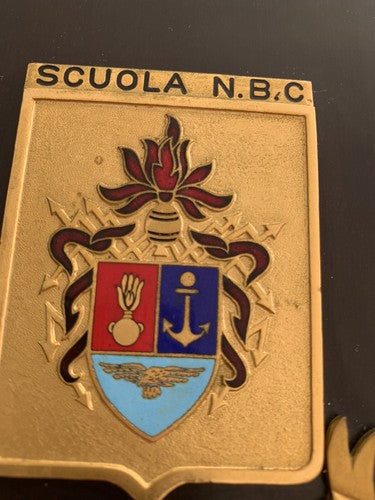 Crest Military Shield Wood State Maggiore Protection Scuola NBC