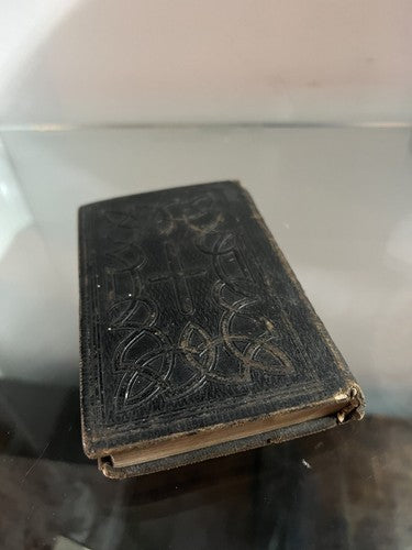 🔴 Book Madonna TRES-SAINTE VIERGE French ANTIQUE print from 1883 leather 