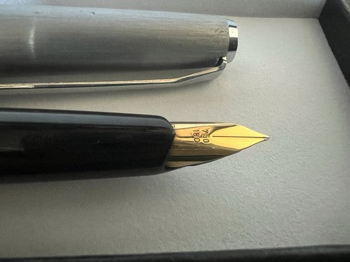 🔴 PELIKAN Füllfederhalter 21 Silvexa 14 KT Goldfeder mit Vintage-Tintenpatrone 