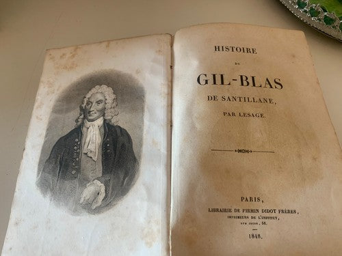 🔴 Book HISTORIE de santillane GIL BLAS in fracoise Paris 1848 antique 1890 