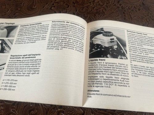Volkswagen Golf Booklet Car Use Maintenance Italian Original Vintage 1979