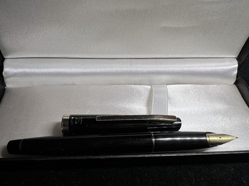 🔴 PILOT E penna stilografica nera pennino ORO 14 KT a cartuccia vintage 1970
