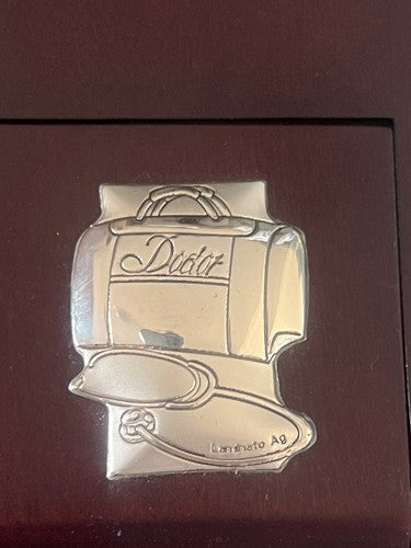 🔴 DODOR penna stilografica legno e sfera laminate argento IRIDIUM POINT GERMANY