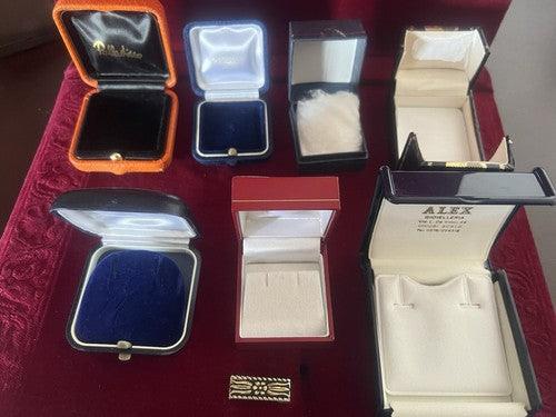 Boîtes Boucles D'Oreilles Cas Münzetuis Münzetui Bijou Lot 7 Pièces Vintage