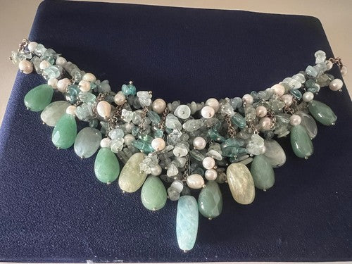 🔴 DEA GIOIELLI orecchinI collana ARGENTO placcata oro raggi QUARZO PERLE parure