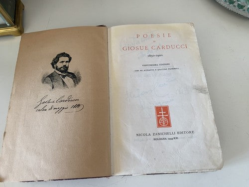 Livre Poèmes De Giosue'Carducci Zanichelli Bologne Vintage 1943