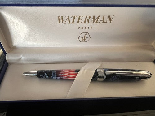 🔴 WATERMAN HARLEY DAVIDSON motorcycle American flag ballpoint pen writes 