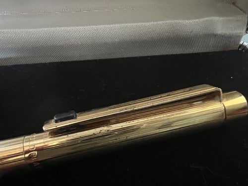 🔴 MORRIS penna sfera placcata oro 18 KT con piccoli segni erosione vintage