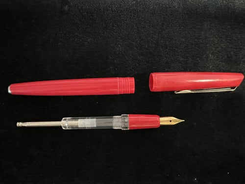 Plumas Estilográficas Universales PISTÓN ROJO AZUL BLANCO Vintage '70 3PLUMAS