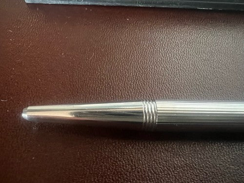 Universal Stylo-Plume Sphère Métal Chrome Écrit Avec Trousse Vintage