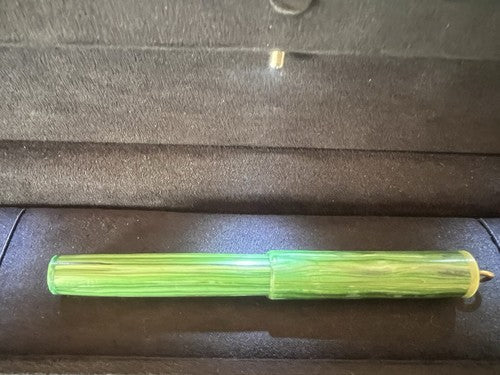 Waterson Stylo-Plume Stylo à Plume Celluloid Vert à Levier Marche Et Écrit Cru