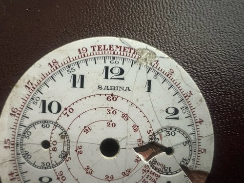 Sabina Cadran Chronographe Montre Escargot De Examen Pièces Vintage