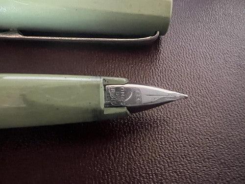 🔴 OMAS penna stilografica DS verde cartuccia pennino iridio scrive vintage 1970