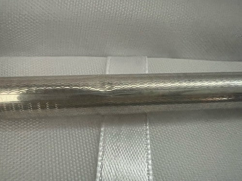 🔴 Penna sfera ARGENTO MASSICCIO 925 onde guillocchè pulsante scrive vintage 18