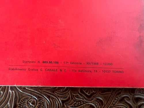 Autobianchi Bianchina Panoramica Booklet Car Use Maintenance Original